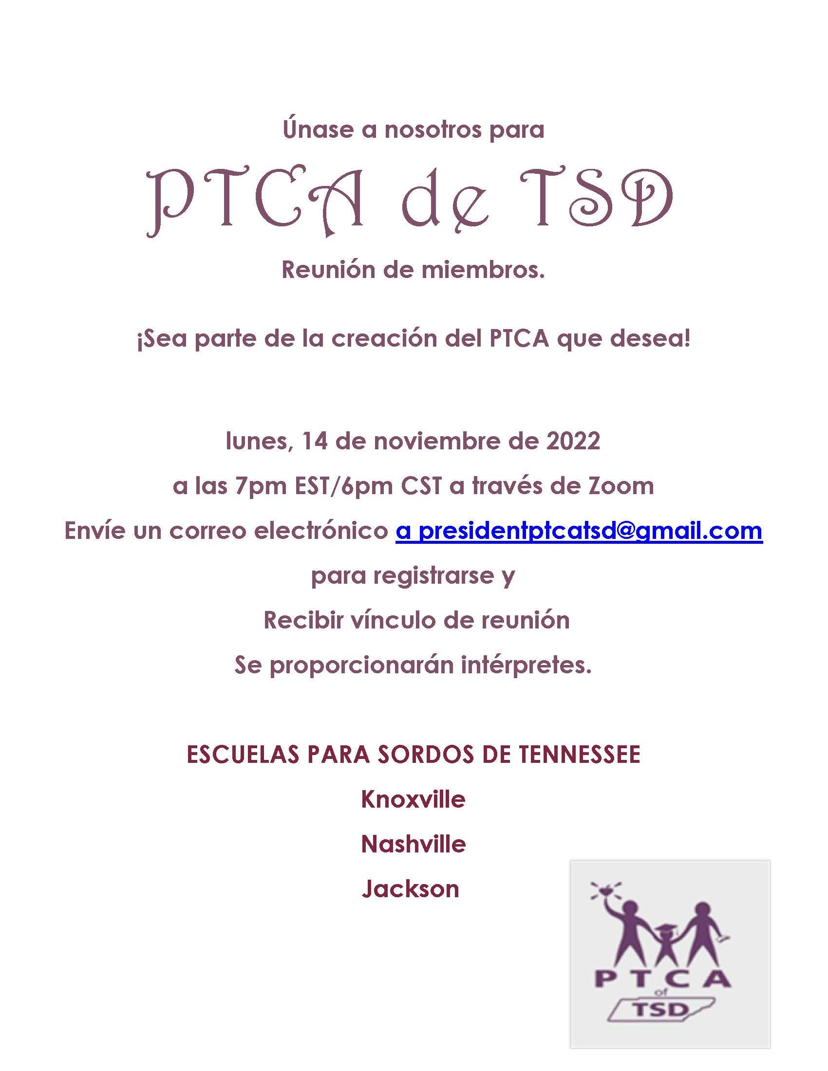 PTCA Membership Meeting Spanish 